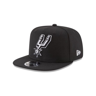 Black San Antonio Spurs Hat - New Era NBA High Crown 9FIFTY Snapback Caps USA6435190